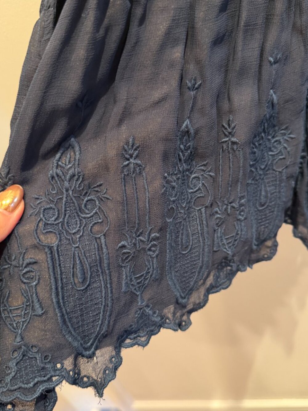 Free People Sun Kisses Romper Lace Embroidered Size 6 - Picture 5 of 7
